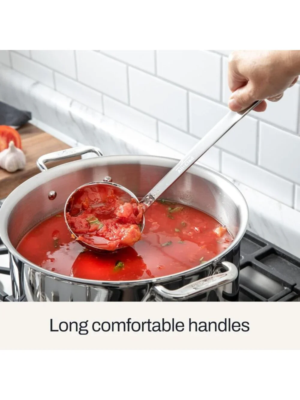 5-Piece Stainless Steel Kitchen Utensil Set - Ladle, Spoons, Turner & Caddy